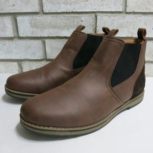 IZOD Meomory Foam Leather Chelse Casual Comfort Boots Footwear Shoes Sz 12 M